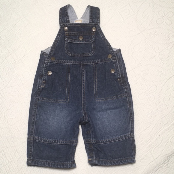 3-6m (4/$20) Lined Denim Overalls by Old Navy - Picture 1 of 16